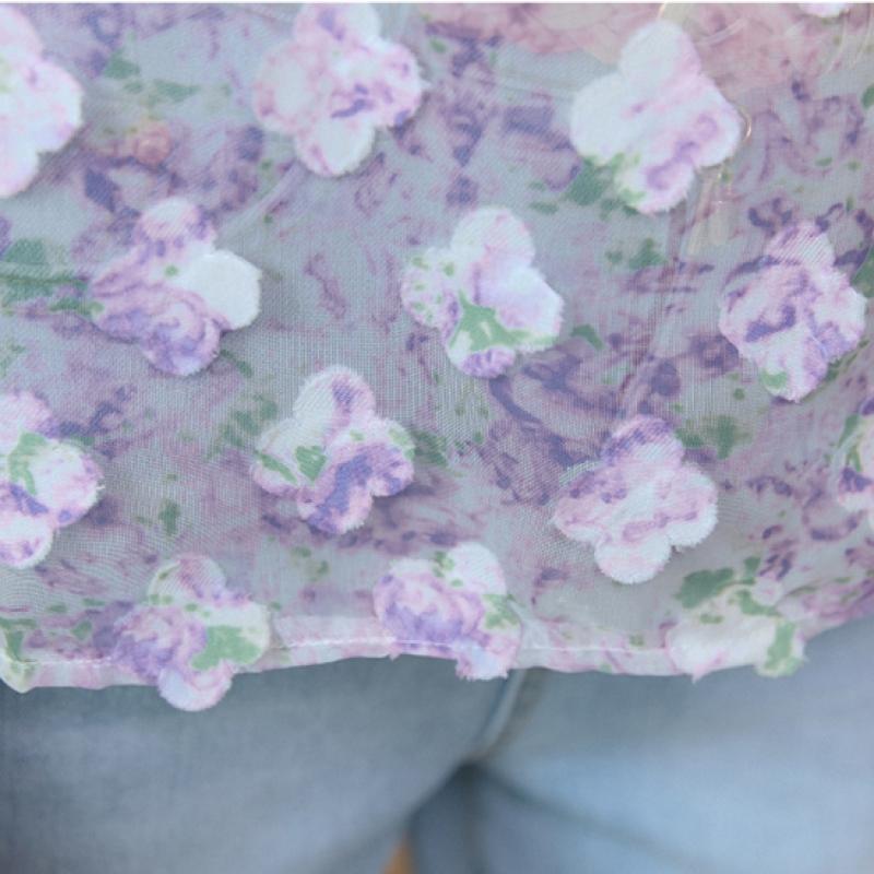 MAXZA 3D Yaprak Kabartmalı Kollu Şeffaf Bluz Zc06qb032on