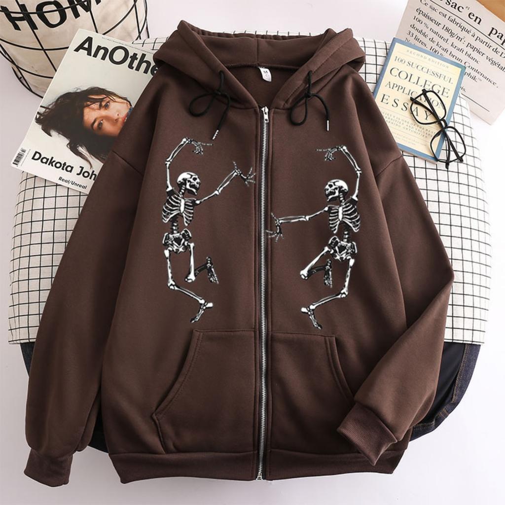 Women's Hooded Zip Up Loose Fit Long Sleeve Printed Butterfly Casual Cardigan Sweatshirt Jacket