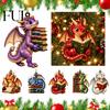 Creative Holiday Ornament for Garden Bookish Dragon Ornament, Fantasy Book Dragons Christmas Hanging Whimsical Decor Bookshelf Decoration, Acrylic