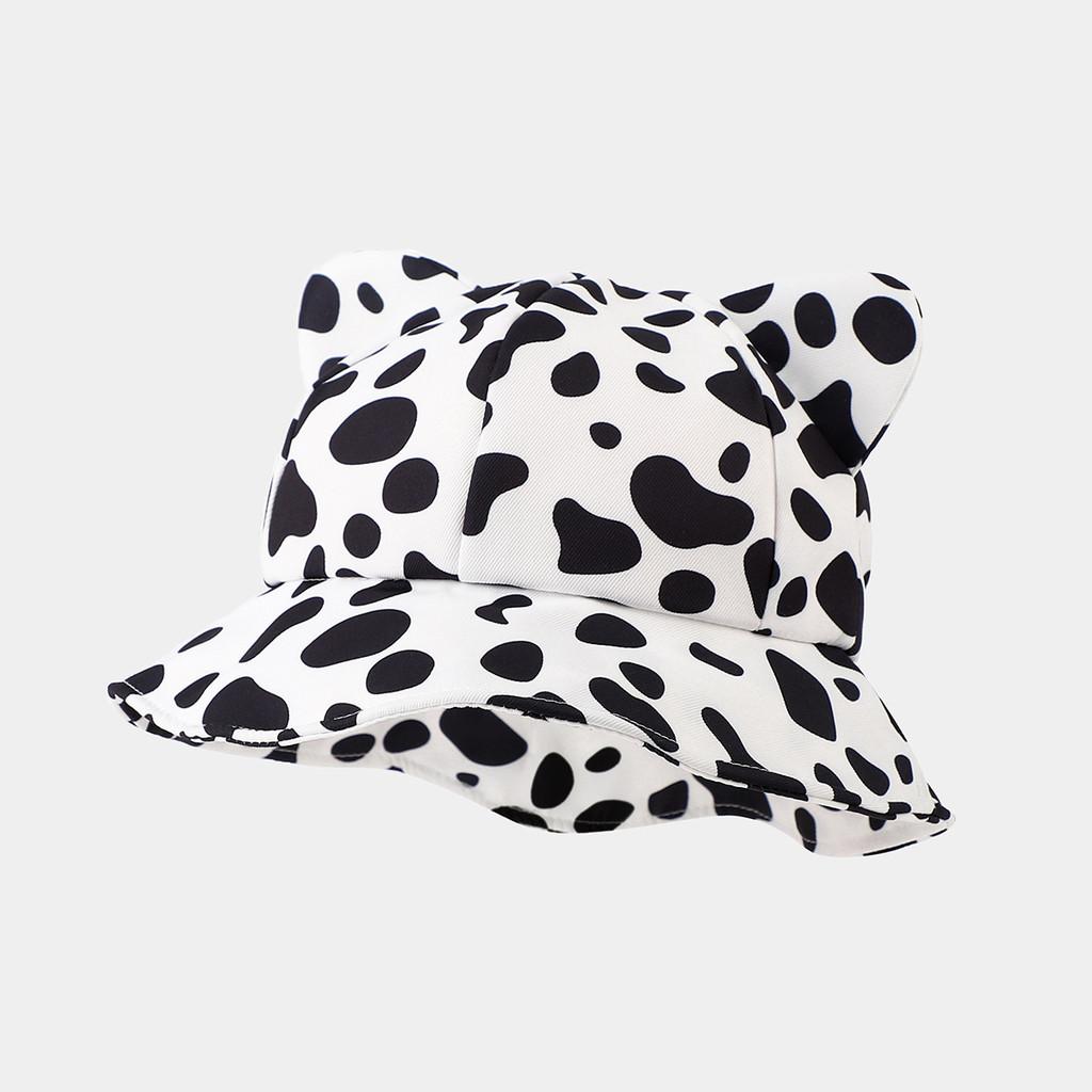 Cat Ears Bucket Hat With Leopard Print And Wide Brim For Street Fashion Summer Wear