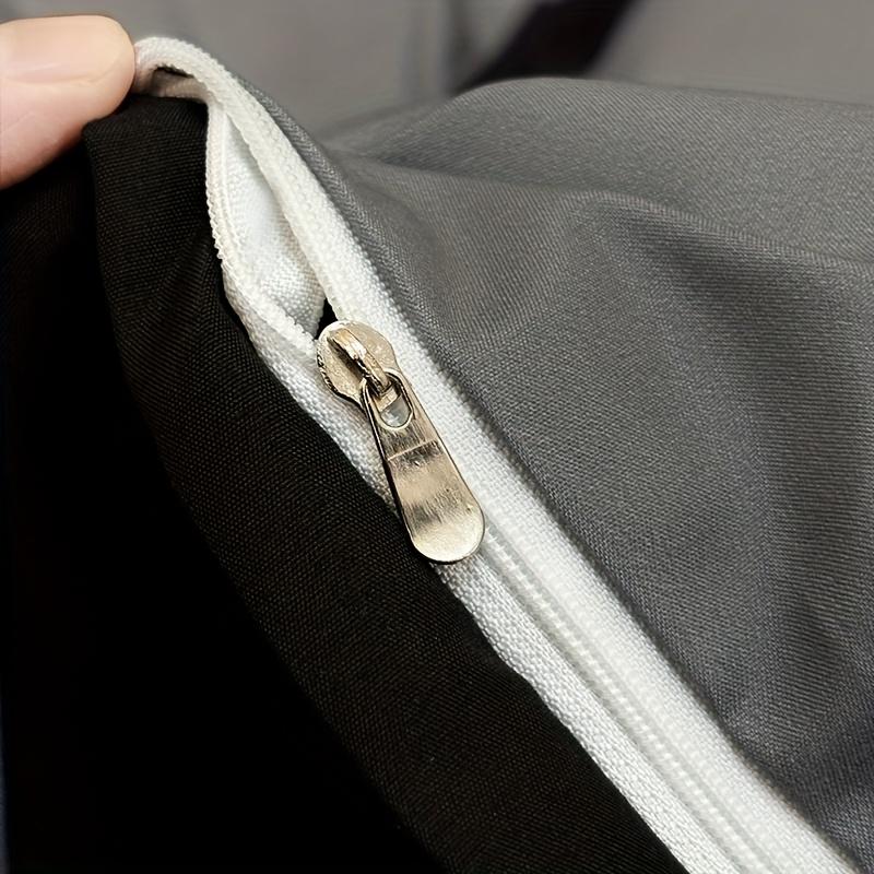 Super Soft Breathable Black Grey Color Blocking Crown Letter Duvet Cover Set At Home High Definition Printing Queen King Size