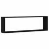 Cube Shelves Set of 4 Black Oak Effect 100 x 15 x 30 cm