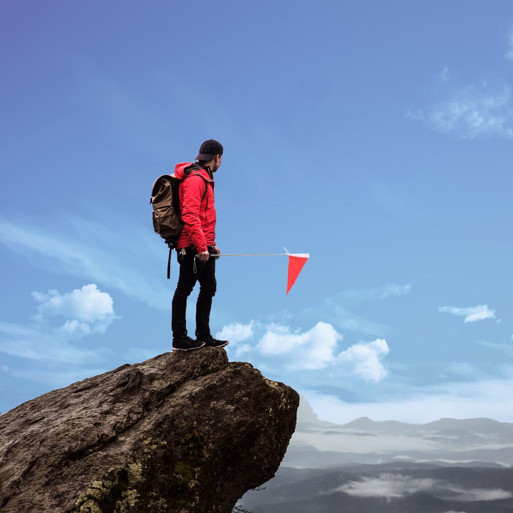 Portable Lightweight Handheld Tour Guide Flag for Excursions School Vibrant Telescopic Design Safety Signal