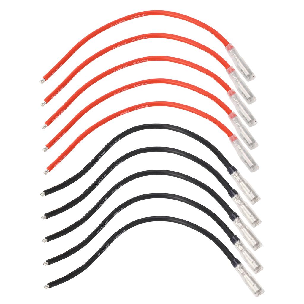 10PCS RC Brushed Motor Cable Black Red 4mm Banana Connector 16AWG Silicon Wire for Axial Scx10