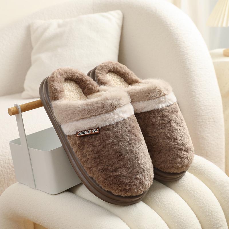 New 2025 Indoor/Outdoor Non-slip Furry Cotton Slippers for Couples - Thickened Winter Edition