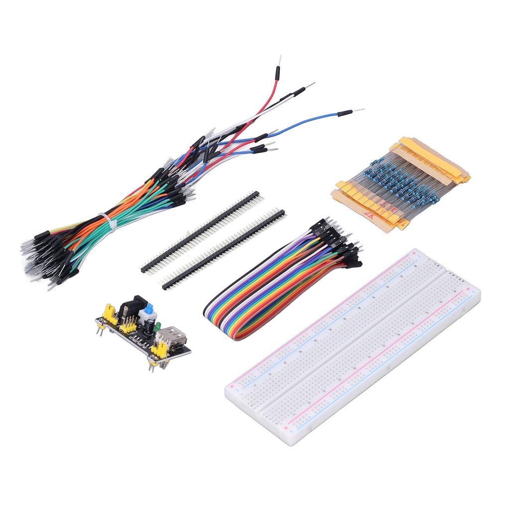 Electronic Starter Kit Solderless Jumper Wires Resistor Assortment Capacitors LED Set for STM32