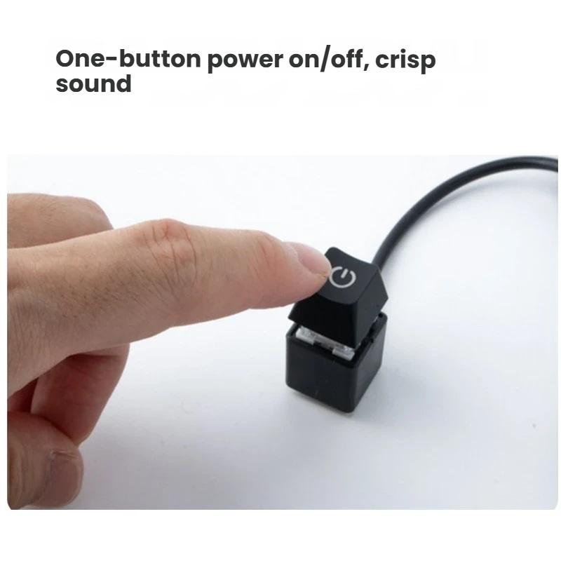 Desk ON/OFF Power Switch for Desktop Computer RGB Backlight Mechanical Shaft Key External Remote Start PC Mainboard Reset Button