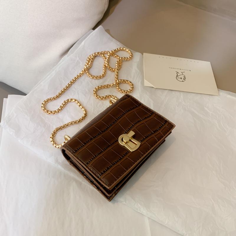 PU Leather Mini Square Crossbody Bag for Women Designer Bag Shoulder Messenger Bag Vintage Chains High Quality