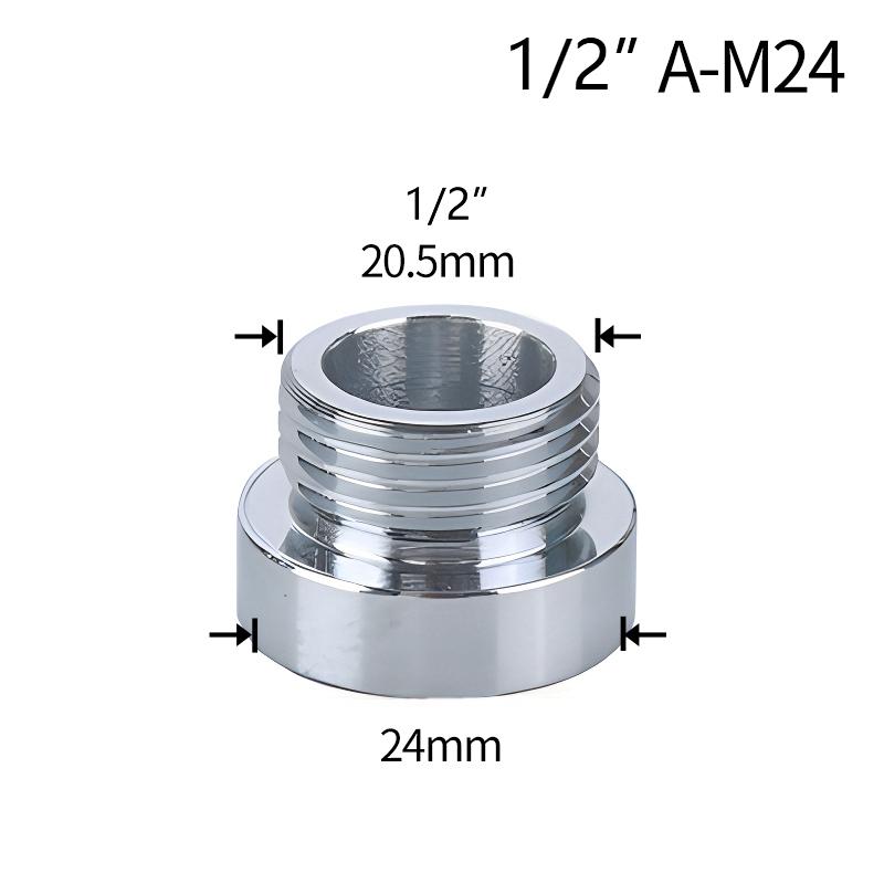 

Tap Extension Connector 1/2 To M16 M18 M20 M22 M24 M28 Thread Connector For Faucet Water Heating Install Shower Accessories 1PC