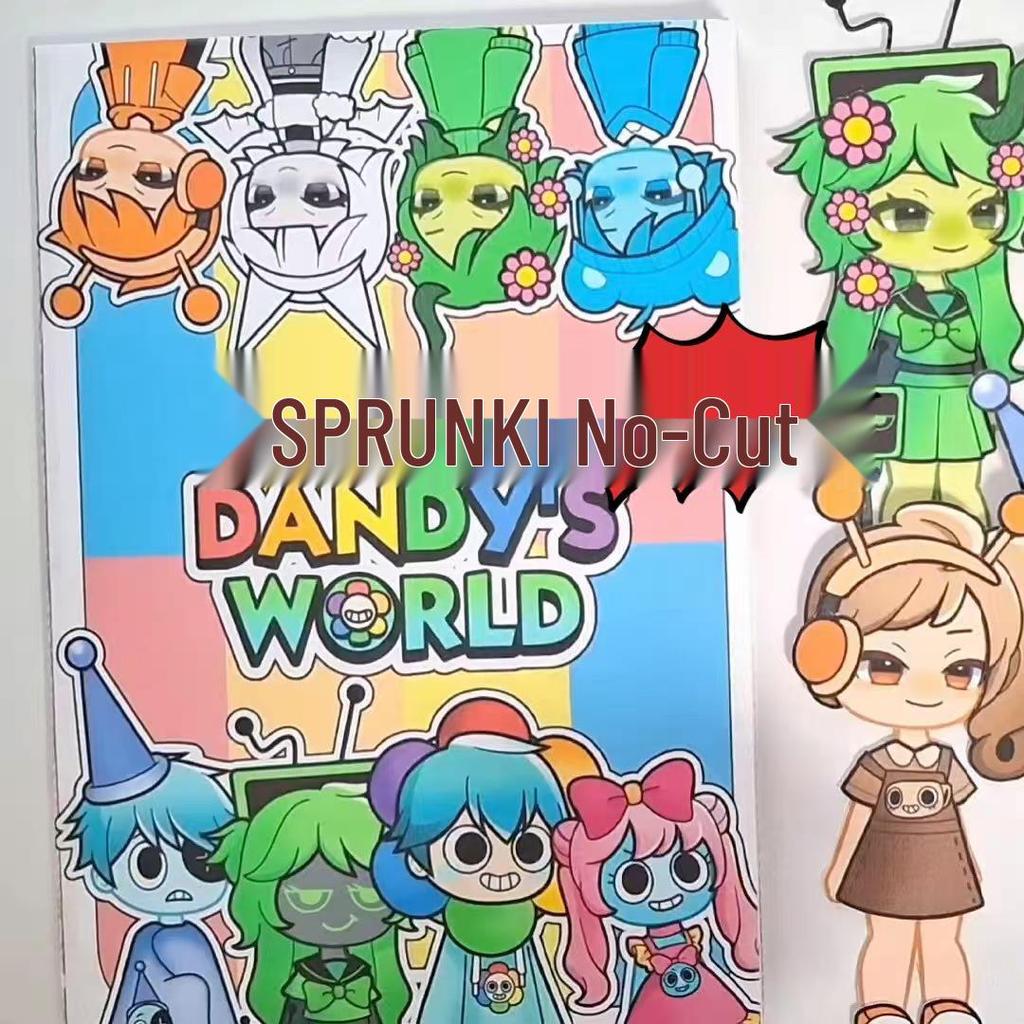 Sprunki No-Cut Quiet Book Girl: Handmade Fun Dress-Up DIY Decompression Toy