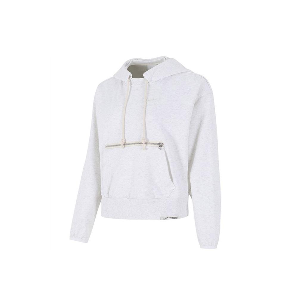 Nike Embroidered Logo Short Hoodie With Kangaroo Pocket Women Hoodie White DA6484-051