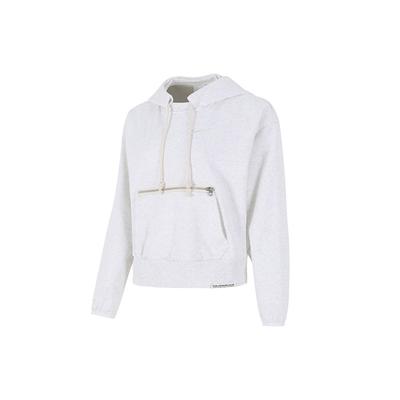Embroidered Logo Short Hoodie With Kangaroo Pocket Women Hoodie White DA6484-051