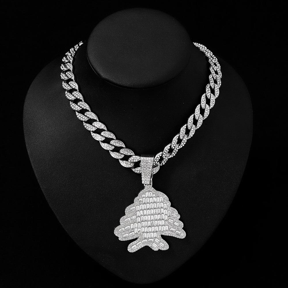Cross-border Hip Hop Diamond Christmas Tree Pendant for Men