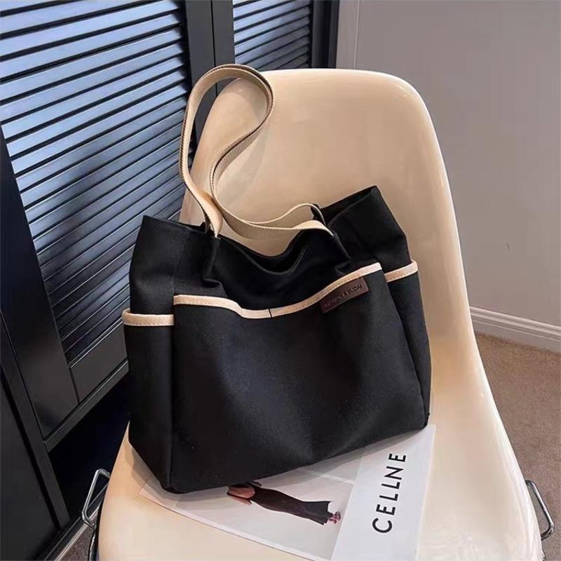 Large Capacity College Style Versatile Shoulder Bags, Korean Versi Simple Canvas Handbag, Suitable for Commuting To School