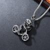 New European and American Hip Hop Skeleton Necklace for Men's Trendy Brand Skeleton Bike Titanium Steel Necklace