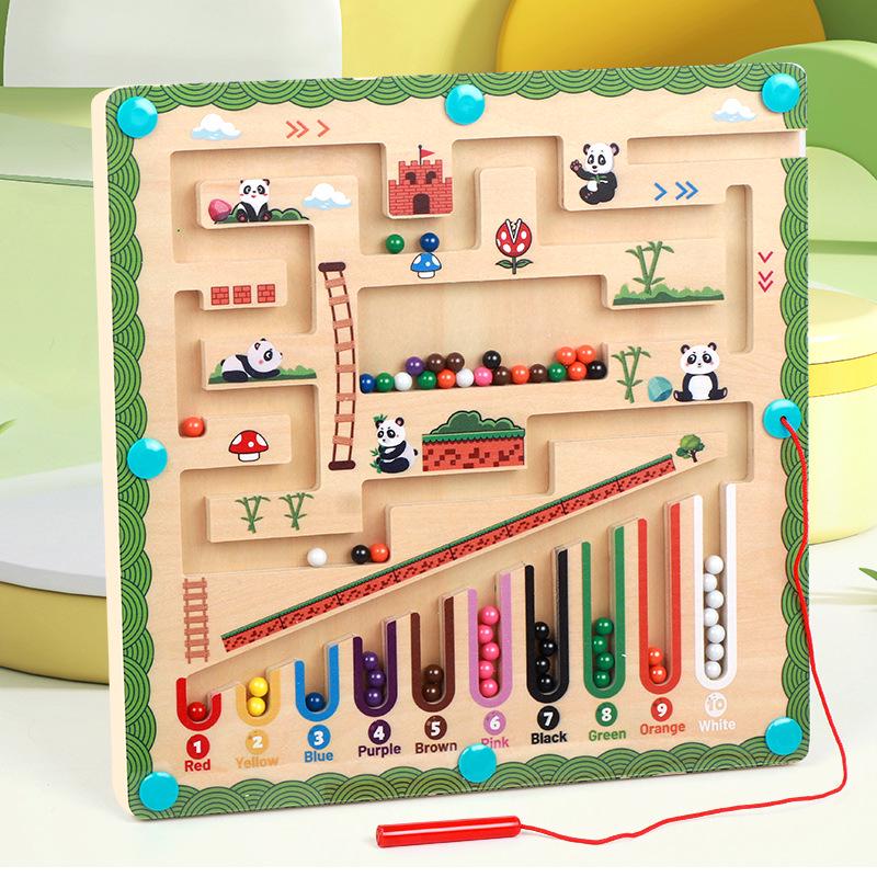 Магнитный лабиринт «Панда»: Игра на распознавание цветов и логику для малышей