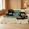 Music Series High-Density Plush Fleece Throw Blanket – Soft Warm Cozy for Home, Sofa Naps, Car Use, Ideal for Christmas & Halloween.