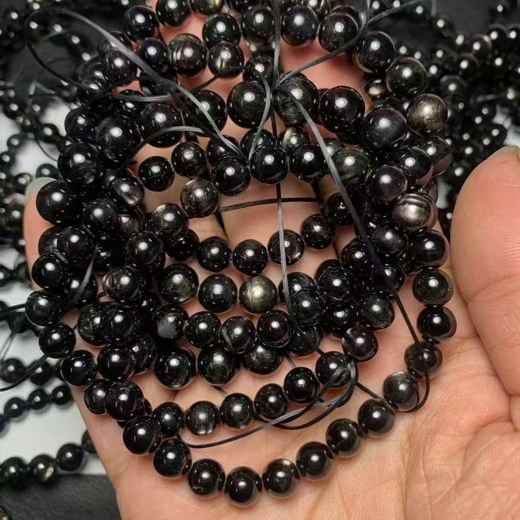 Zebra Pattern Gold Rutilated Quartz Beaded Bracelet