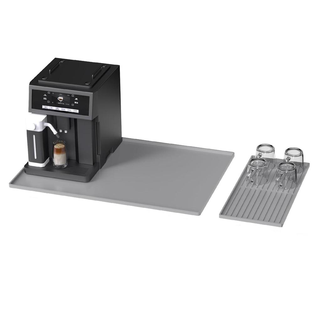 Non-slip Silicone Coffee Mat: 2-in-1 Heat-Resistant & Waterproof Drying Tray for Bar and Dining Table