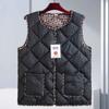Autumn and Winter New Light Down Cotton Vest Women's Short Pattern Vest Round Neck Fashion Horse