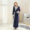 Couples Winter Lengthened Bathrobe Splicing Home Clothes Long Sleeved Robe Coat