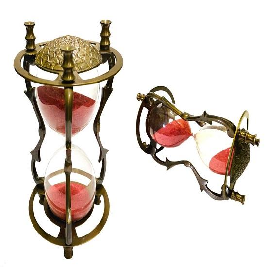 Dekorativ mässingssandtimer Nautical Maritime Timglas Födelsedagspresent, unik present, examenspresent, present till make