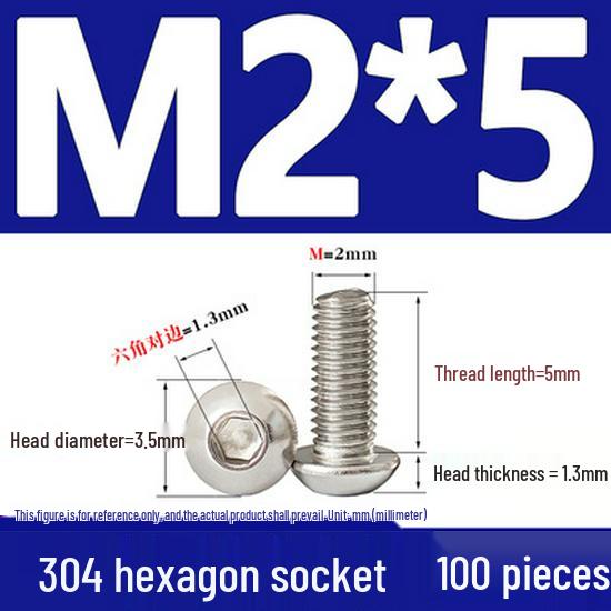 ISO7380 Stainless Steel Hex Drive Dome Head Screws - M2 to M16