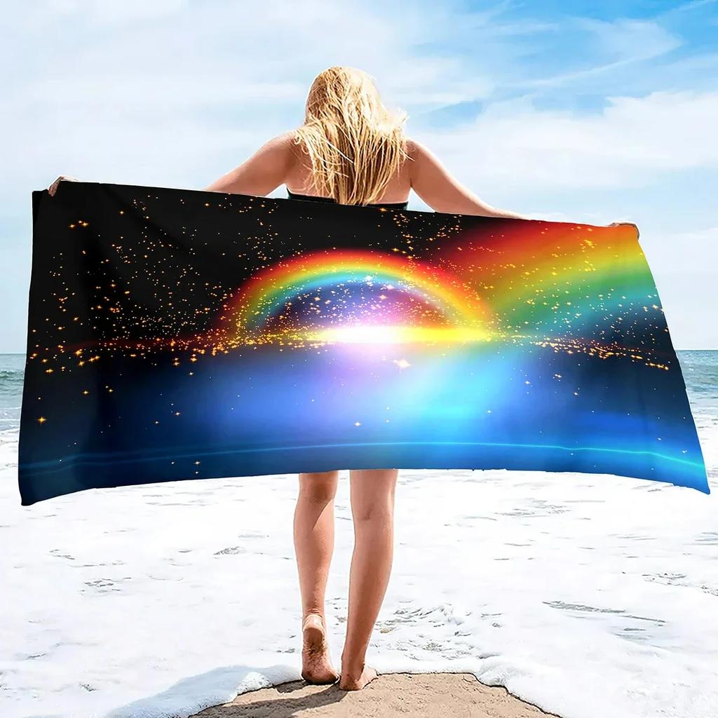 Rainbow Bliss Bath Towel - Vibrant Design, Soft Absorbent, Perfect for Summer Fun, Adds Cheerful Vibes to Your Beach Days