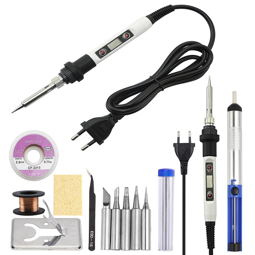 Adjustable Temperature Solder Iron 80W 220V / 110V LCD Electric Soldering Iron Welding Repair Tools