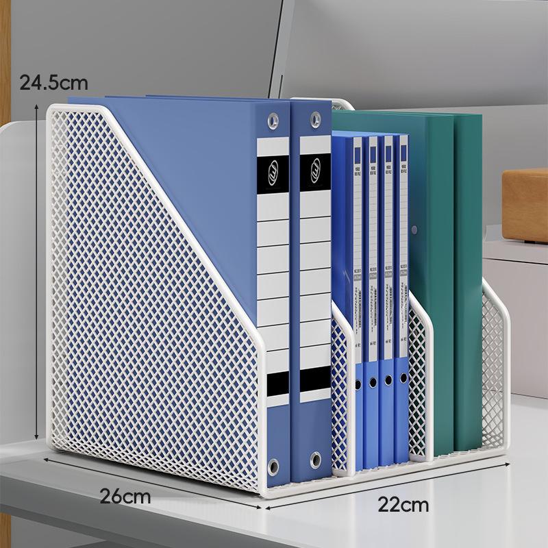 Office Desk Organizer: Metal File Storage Rack and Folder Box for Efficient Document Collection