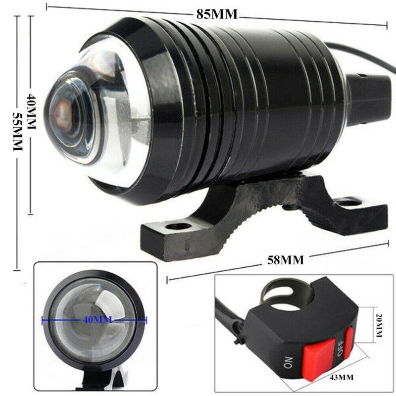 2 Pcs Motorcycle Led Light With Far And Near Light Burst Flash Spotlight U1 Work Driving Headlamp