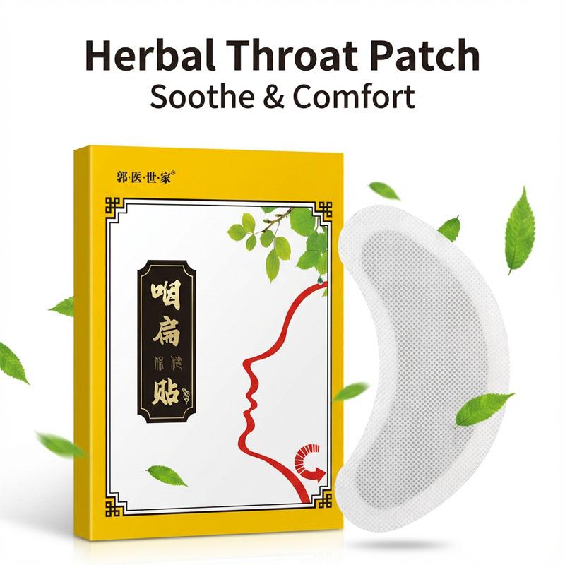 

Натуральные травяные пластыри для успокоения горла - Дышащие наклейки для ухода за шеей для снятия сухости и дискомфорта - 8 шт./коробка