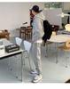 Men's Heavyweight Korean Style Loose Solid Color Hooded Cardigan with Double Zipper