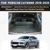 For Porsche Cayenne 2018-2025 24 23 22 21 20 19 Car Trunk Mat Rear Cargo Cover Carpet Pad Auto Tail Parts Boot Liner