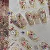 5D Embossed Flower Nail Art Stickers Glitter Laser Petal Self Adhesive Nail Slider Decals Decorations Accessories Diy