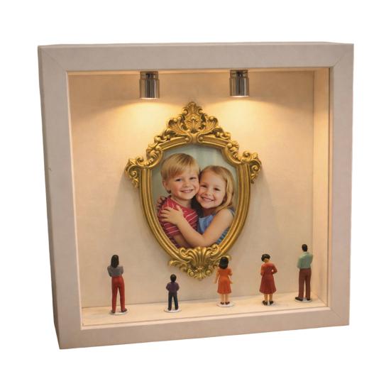 DIY Mini Museum Silhouette Box with LED Light Mini Museum Frame Kit with 5 Figurines And 1 Frame Personalized A