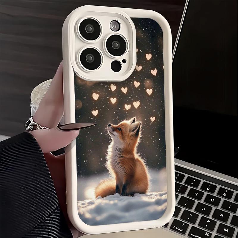 Phone Case for iPhone 17 Air 16E 15 16 Pro Max Cartoon Fox Animal Cover 14 Plus 13 12 Mini Soft Shell Silicone Fundas