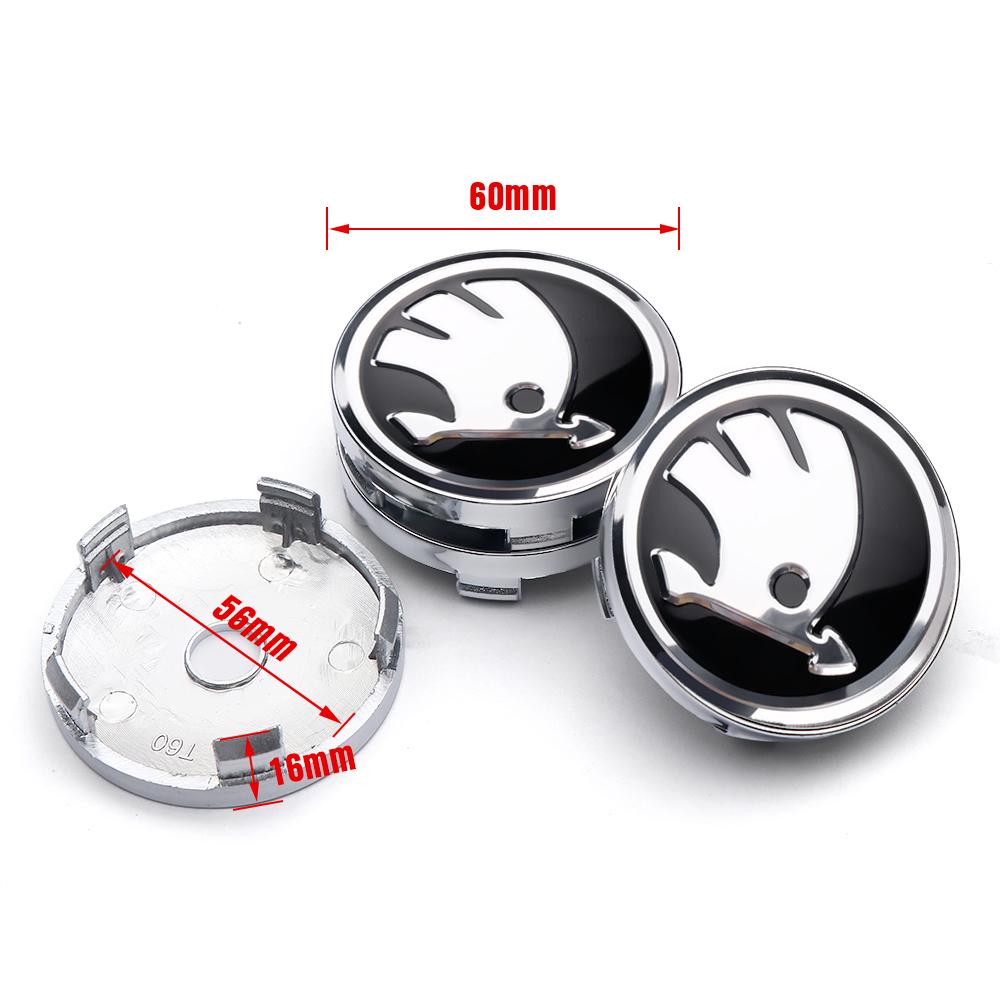 2025 New 4Pcs Aluminum Alloy Car Wheel Center Hub Caps Cover Rim Sticker Badge For Skoda Octavia 2 VII Fabia Rapid Superb Scala