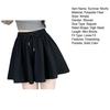 Women Summer Shorts Elastic High Waist Adjustable Drawstring Casual Shorts with Pockets Solid Color Wide Leg Shorts