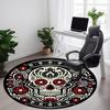 1pc Sugar Skull Day of the Dead Office Round Area Rug, Under Office Chairs Bedroom Living Room Home Decor, Room Deco, Available In Various Sizes