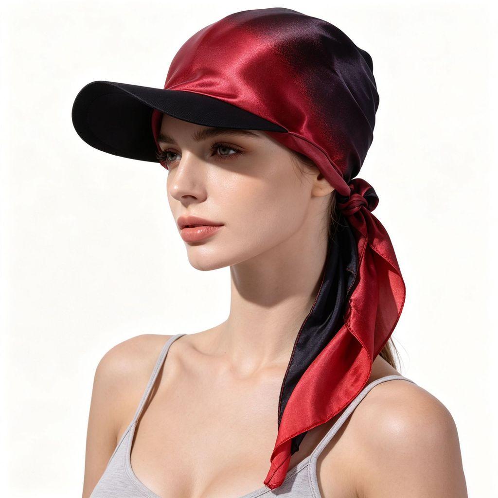 Fashion Print Silk Scarf Headwear With Sun Protection For Outdoor Activities