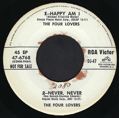 7inch Record FOUR LOVERS / HOMER & JETHRO - Untitled 476768 RCA Victor 1956 US Rock Used
