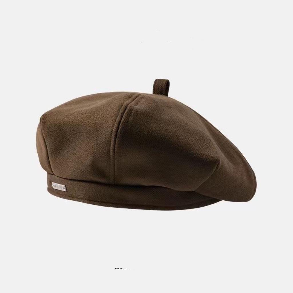 Woolen Beret Woman Shows Face Small Autumn and Winter Baby Bear Retro Cartoon Fashionable Temperament Painter Hat Woman
