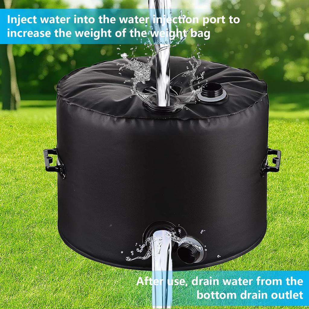 Parasol Base Stand 40L PVC Water-Filled Type Umbrella Base Weight Bag with Handle Tent Fixing Weight Bag Garden Parasol Stand Windproof Foldable Banne