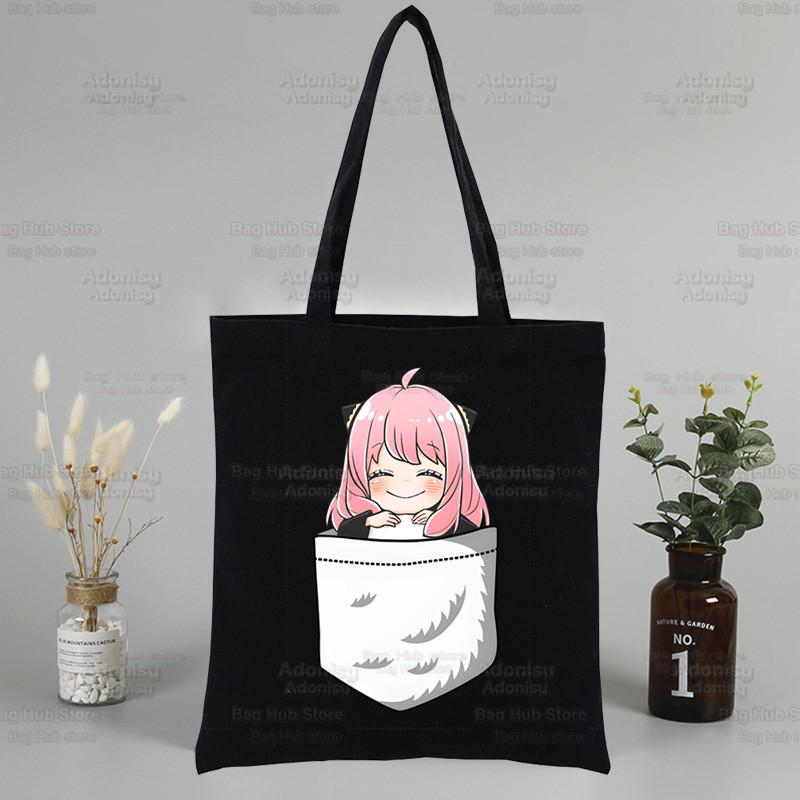 Spy X Family Anime Canvas Tote Bag - Harajuku Style Shoulder Bag for Students & Shopping