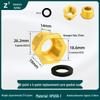 Threaded Core Pressure Reducing Gauge Fitting, Male 1/5'' to 2/5'' to 1/10'' Copper Connector, Core: 1/25'', 3/25'', 1'', 2''.