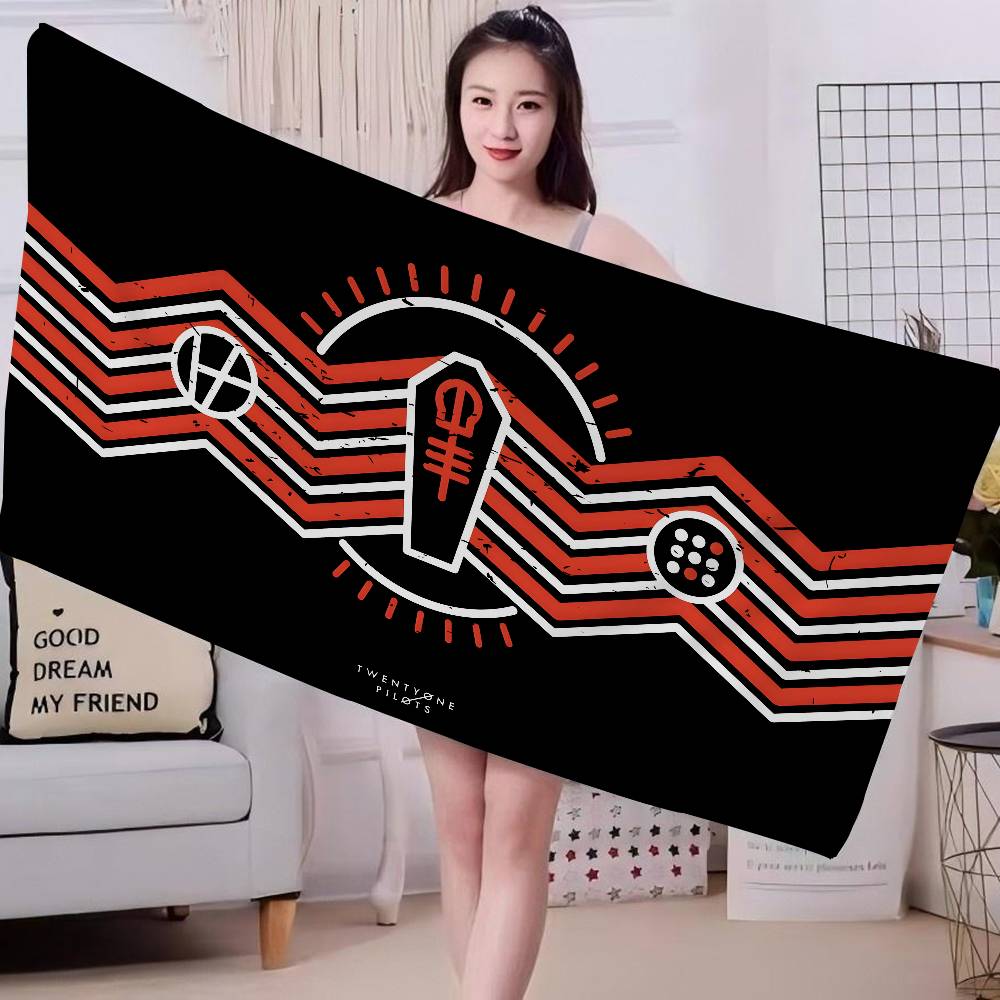 Popular T-Twenty One Pilot Band Big Microfiber Beach Towels Quick Dry Towel Sand Beach Towels Pool Towel for Travel Swim Pool