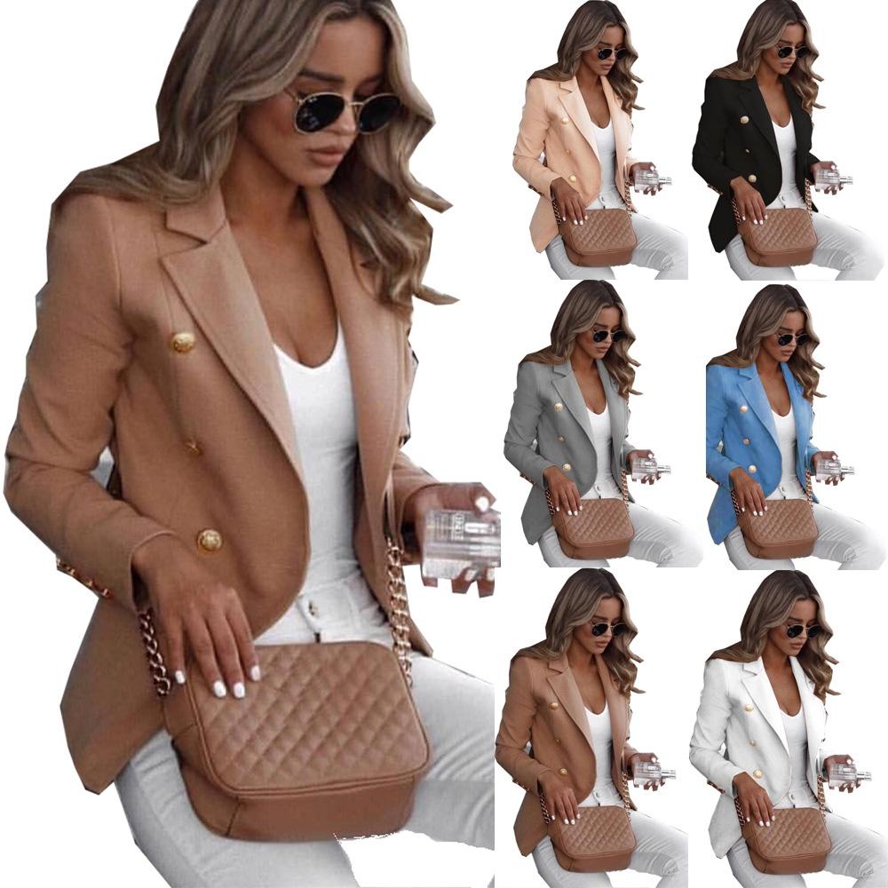 Button Slim Women Fit Blazer Casual Ol Work Jacket Long Sleeve Outwear Coat Suit