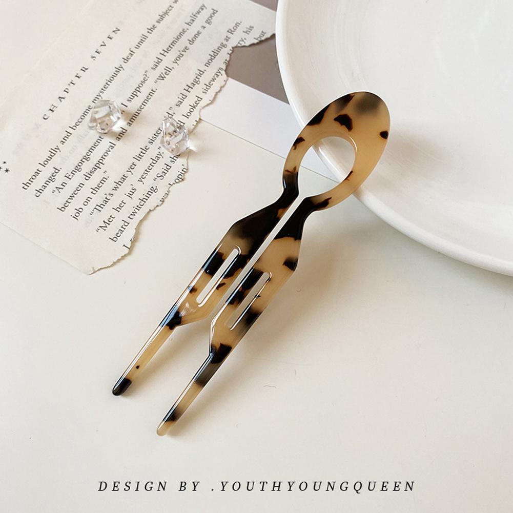 

U-образные простые геометрические палочки для волос из ацетата, черепаховые шпильки для женщин, ретро, для молодых девушек, украшения для вечеринок, подарки Light Leopard