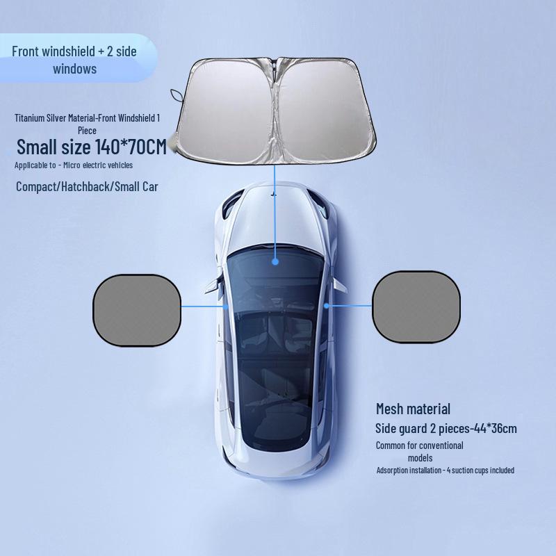 Car Windshield Sunshade Curtain - Front Window Sun Blocker & Heat Insulation Cover